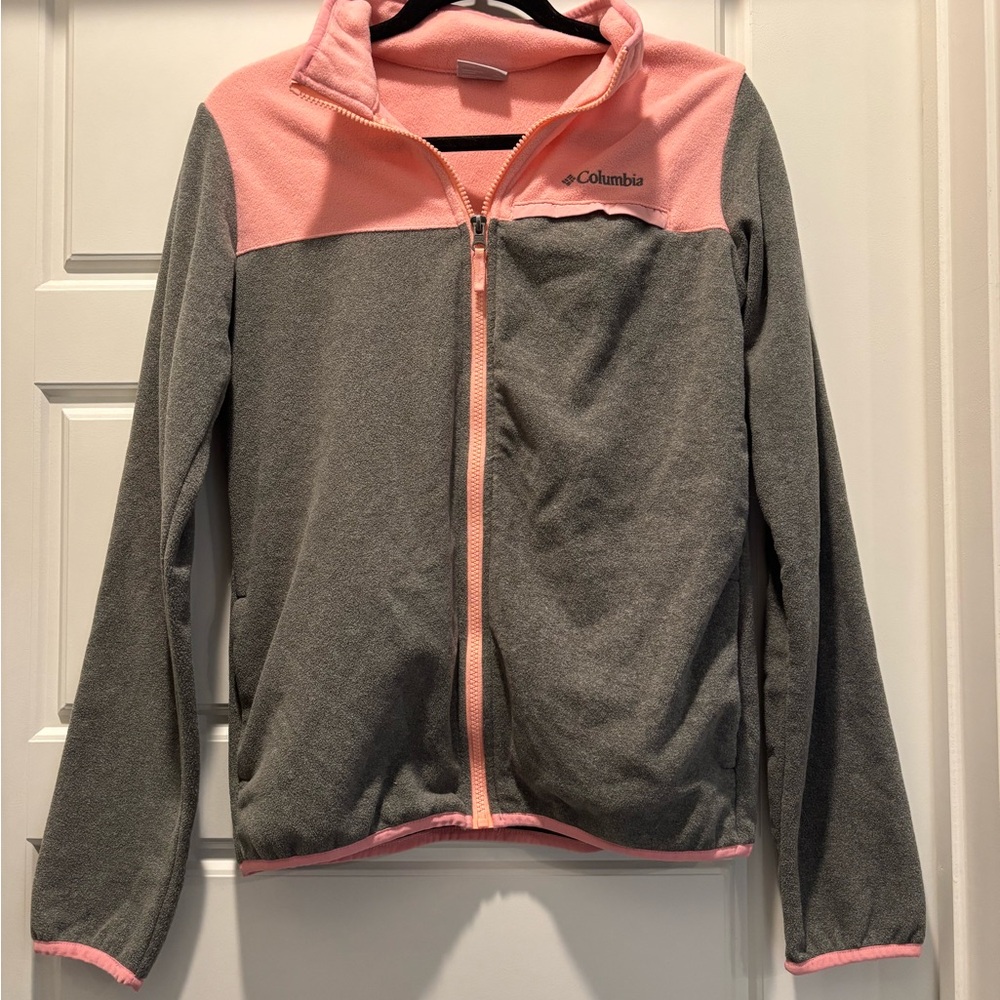 Columbia Women's Pink and Gray Fleece Jacket